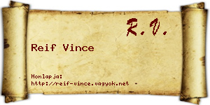 Reif Vince névjegykártya
